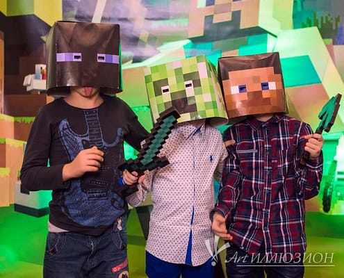 Дитячі аніматори в стилі Minecraft Дитячий День Народження у стилі Minecraft