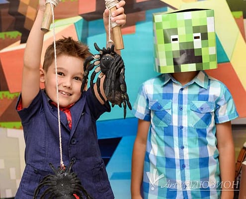 Дитячі аніматори в стилі Minecraft Дитячий День Народження у стилі Minecraft
