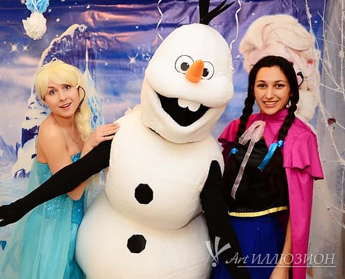 корпоративные детские новогодние праздники в стиле Frozen от Агентства Арт Иллюзион Новогодние Праздники для Детей