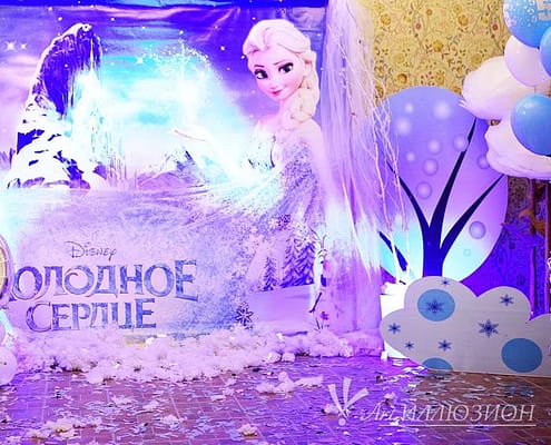 корпоративные детские новогодние праздники в стиле Frozen от Агентства Арт Иллюзион Новогодние праздники для детей
