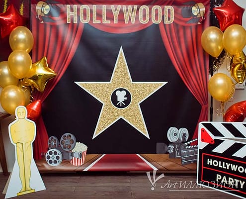 Hollywood от Агентства Детских Праздников Арт-Иллюзион Киев Фото-зона в стиле Hollywood