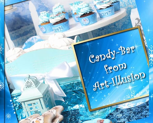 Candy Bar та торт на день народження у стилі Frozen Candy Bar і торт у стилі Frozen