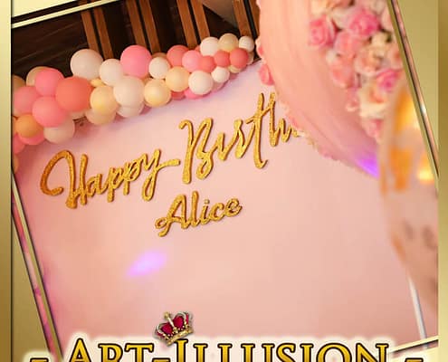 Оформление праздников в Киеве от ивент-агентства Арт-Иллюзион Фотозона на День рождения в стиле PRINCESS