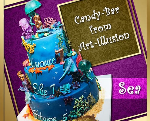 Candy Bar и торт на день рождения в стиле SEA в Киеве Candy Bar и торт в стиле Sea