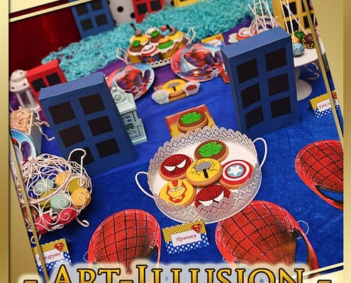 Candy Bar і торт на день народження Candy Bar у стилі Superheroes