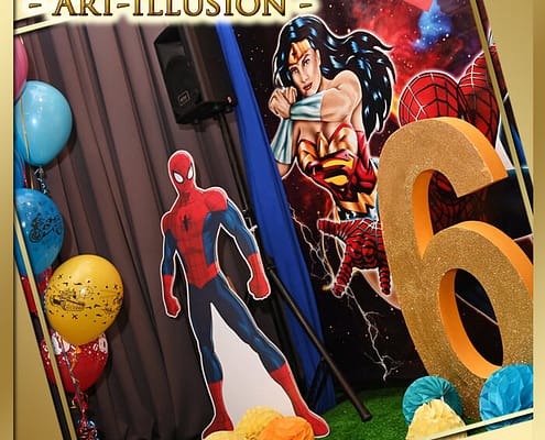 Оформлення свят у Києві Фотозона на День народження у стилі Superheroes