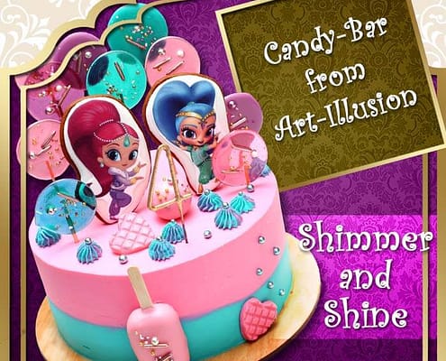 Кенди бар и торт на день рождения в стиле Shimmer and Shine в Киеве торт на день рождения в стиле Shimmer and Shine