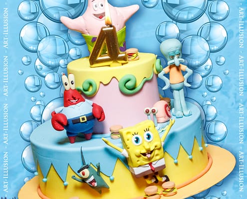 Sponge BOB от Агентства Детских Праздников Арт-Иллюзио Торт на Дитячий День Народження у стилі Sponge BOB